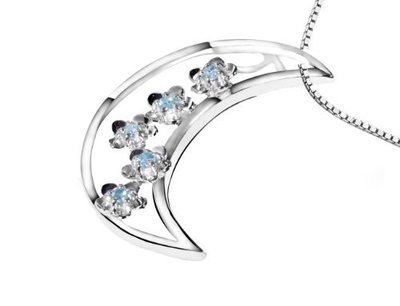 意洋月牙灣925天然藍(lán)晶吊墜YP08128 輕盈臻美，觸手可及